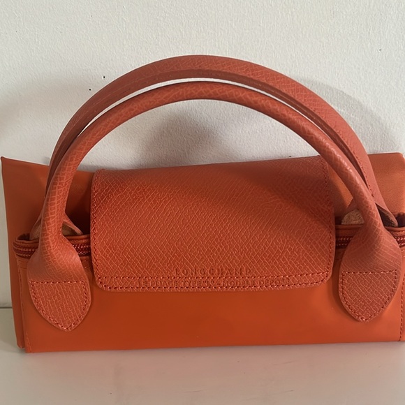 Longchamp Le Pliage Tote Bag, M Top Handle Orange Handbag New Retail $205 - Picture 7 of 16